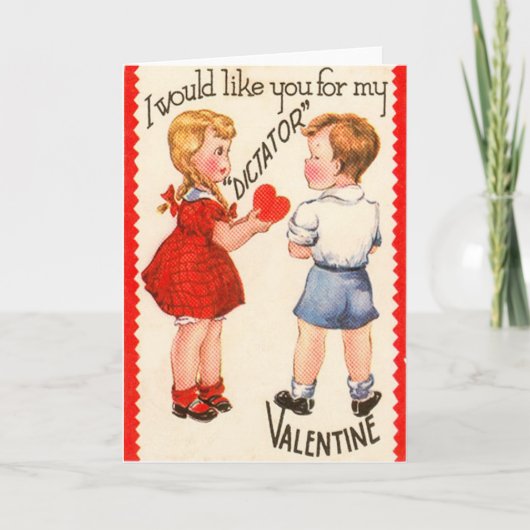 Carte Valentine Retro vintage "Dictateur" (Devant)