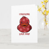 Carte Valentine Rubber Duck (Fleur jaune)