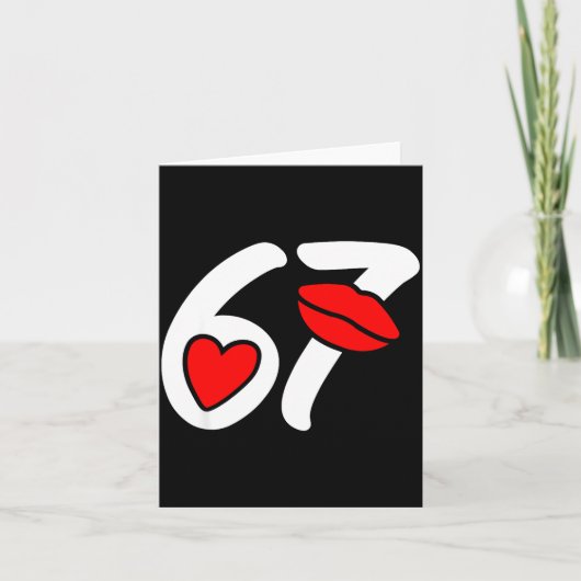 Carte Valentine’s Day 67 Meme Lips And Heart Funny Six S (Devant)