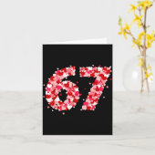 Carte Valentine’s Day 67 Meme With Hearts Funny Six Seve (Fleur jaune)