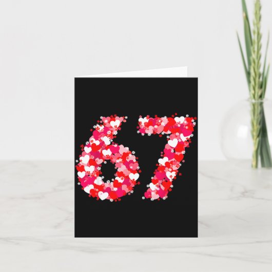 Carte Valentine’s Day 67 Meme With Hearts Funny Six Seve (Devant)