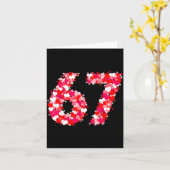 Carte Valentine’s Day 67 Meme With Hearts Funny Six Seve (Fleur jaune)