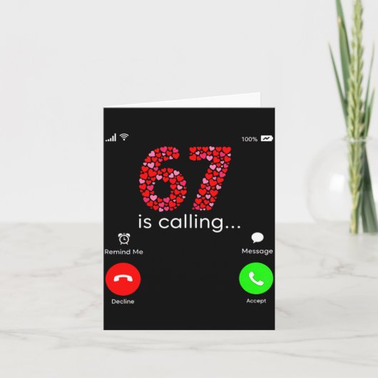 Carte Valentine’s Day 6-7 Meme Six Seven 6 7 Valentine H (Devant)