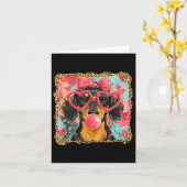 Carte Valentine’s Day Dog Cute Dachshund Dogs For Dog Mo (Fleur jaune)