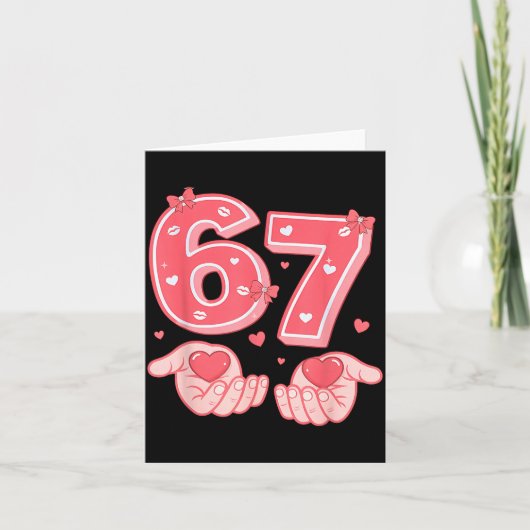 Carte Valentine’s Day Funny 67 Meme Six Seven 6 7 Valent (Devant)