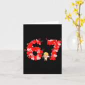 Carte Valentine’s Day Hearts 67 Meme Six Seven 6 7 Cute  (Fleur jaune)