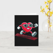 Carte Valentine’s Day Love Heart Runner Track Running  (Fleur jaune)