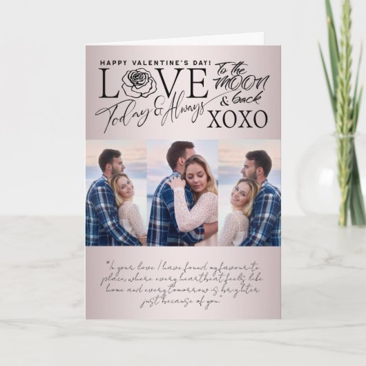 Carte Valentine’s Day Soft Blush Photo Collage (Devant)