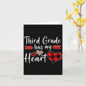 Carte Valentine’s Day Third Grade Has My Heart Plaid Tea (Fleur jaune)