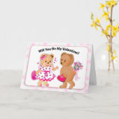 Carte Valentine Serez-vous ma Saint Valentin Deux Nounou (Fleur jaune)