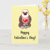 Carte Valentine Sloth with Glowing Heart (Fleur jaune)
