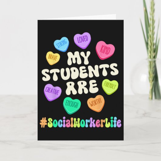 Carte Valentine Social Worker Life Affirmations Hearts T (Devant)