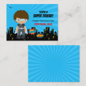 Carte Valentine Superhero - Garçons Africains-Amér (Devant / Derrière)