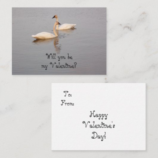Carte Valentine Swans (Devant / Derrière)