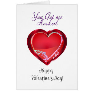 Carte Valentine thème de pêche Vous m'avez accapar