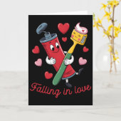 Carte Valentine Toothpaste Amour Brosse à Dents Tombant (Fleur jaune)