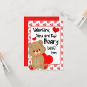 Carte Valentine Tu es le Meilleur Ourson Doux (Devant/Arrière en situation)