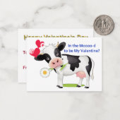 Carte Valentine Vache Fleur pour les enfants (Devant/Arrière en situation)