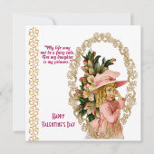 Carte Valentine Vintage Cadres or Rustique fille (Devant)