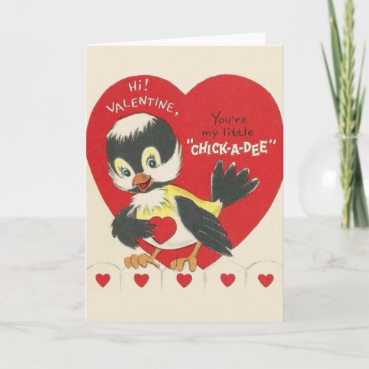 Carte Valentine Vintage Chick-a-Dee (Devant)