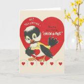Carte Valentine Vintage Chick-a-Dee (Fleur jaune)