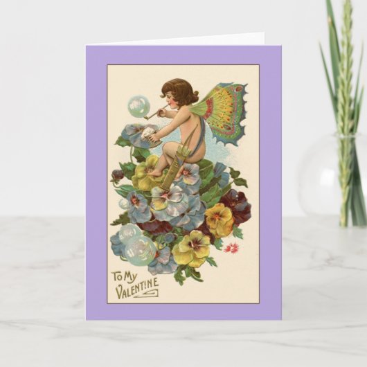 Carte Valentine Vintage Lavande (Devant)