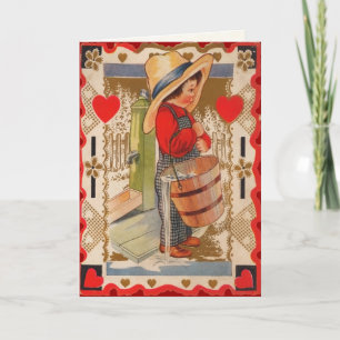 Carte Valentine vintage pour enfants