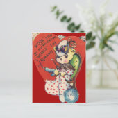 Carte Valentine vintage Retro Bear Tricot (Debout devant)