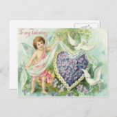 Carte Valentine vintage Retro Cupid Doses (Devant / Derrière)