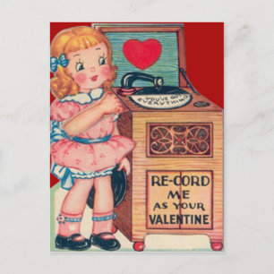 Carte Valentine vintage Retro Girl