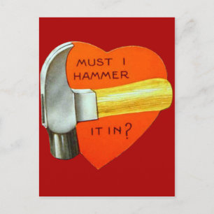 Carte Valentine vintage Retro Hammer