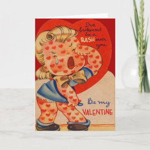 Carte Valentine vintage Retro Heart Rash