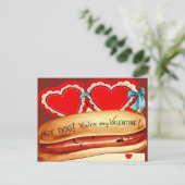 Carte Valentine vintage Retro Hot Dog (Debout devant)