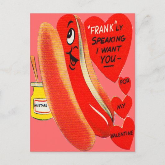Carte Valentine vintage Retro Hot Dog (Devant)
