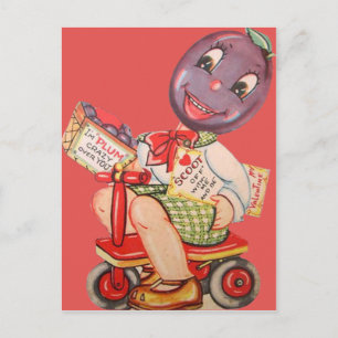 Carte Valentine vintage Retro Plum