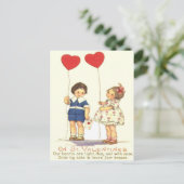 Carte Valentine vintage Retro pour enfants (Debout devant)