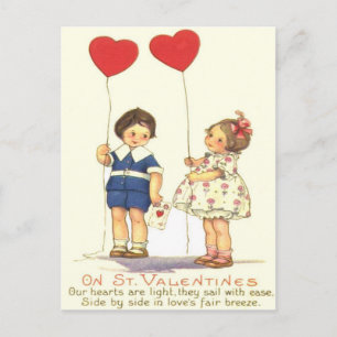 Carte Valentine vintage Retro pour enfants