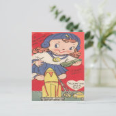 Carte Valentine vintage Retro Space Girl (Debout devant)