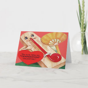 Carte Valentine vintage Retro Thermometer