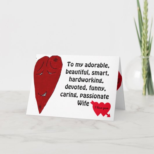 Carte VALENTINE WIFE MA MEILLEURE demi-carte (Devant)