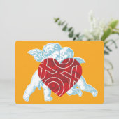 Carte Valentine XOXO Cupid Brite. (Debout devant)