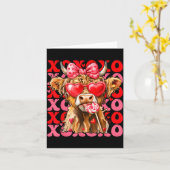 Carte Valentine Xoxo Highland Cow Mignonne Coquette Arc  (Fleur jaune)