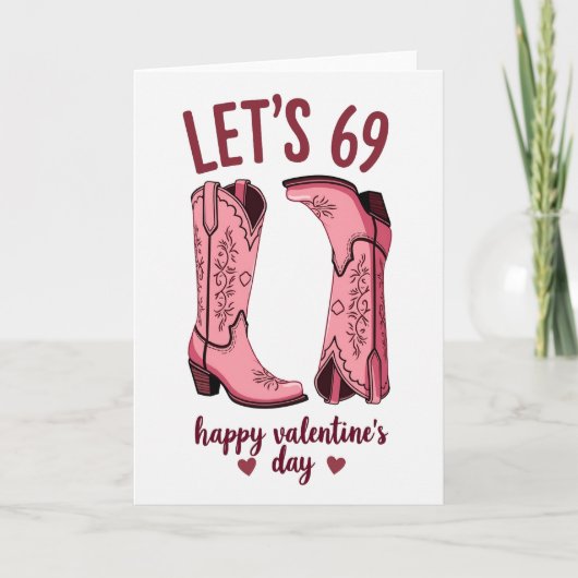 Carte Valentines 69 Pink Boots Card (Devant)