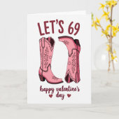 Carte Valentines 69 Pink Boots Card (Fleur jaune)