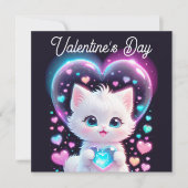 Carte Valentines adorable chat mignon Saint-Valentin (Devant)