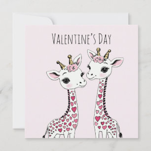 Carte Valentines Adorables Giraffes Valentines