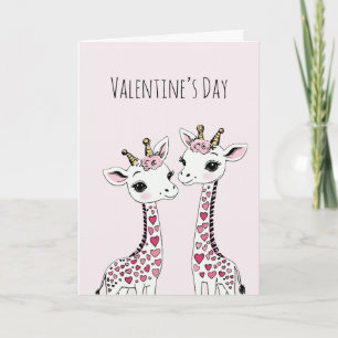 Carte Valentines Adorables Giraffes Valentines