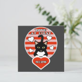 Carte Valentines Aime Au Premier Meow Amoureux de les ch (Debout devant)