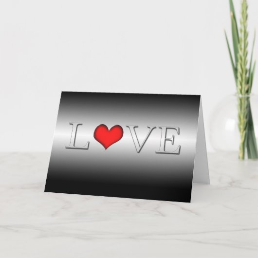 Carte Valentines "Amour" noir et blanc (Devant)