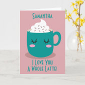 Carte Valentines Café Je T'Aime Toute Une Latte (Fleur jaune)